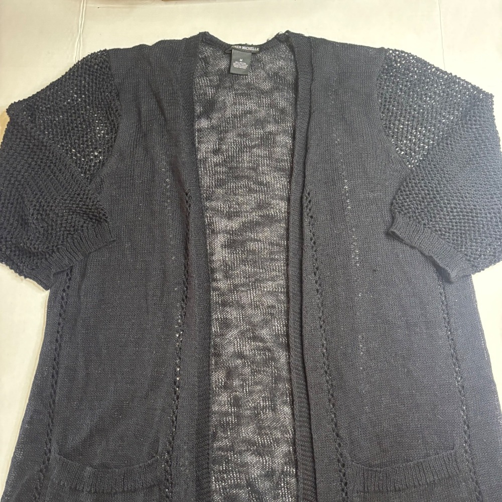 Lauren Michelle Women's Black Open Front Cardigan Size Medium